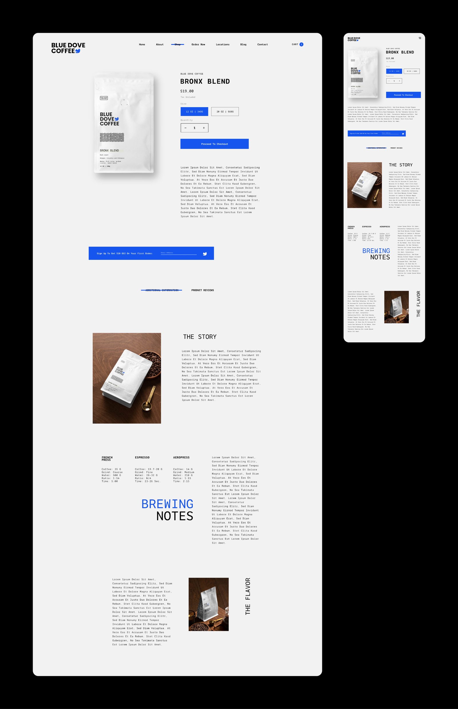 blue dove coffee colorful minimalist website-2