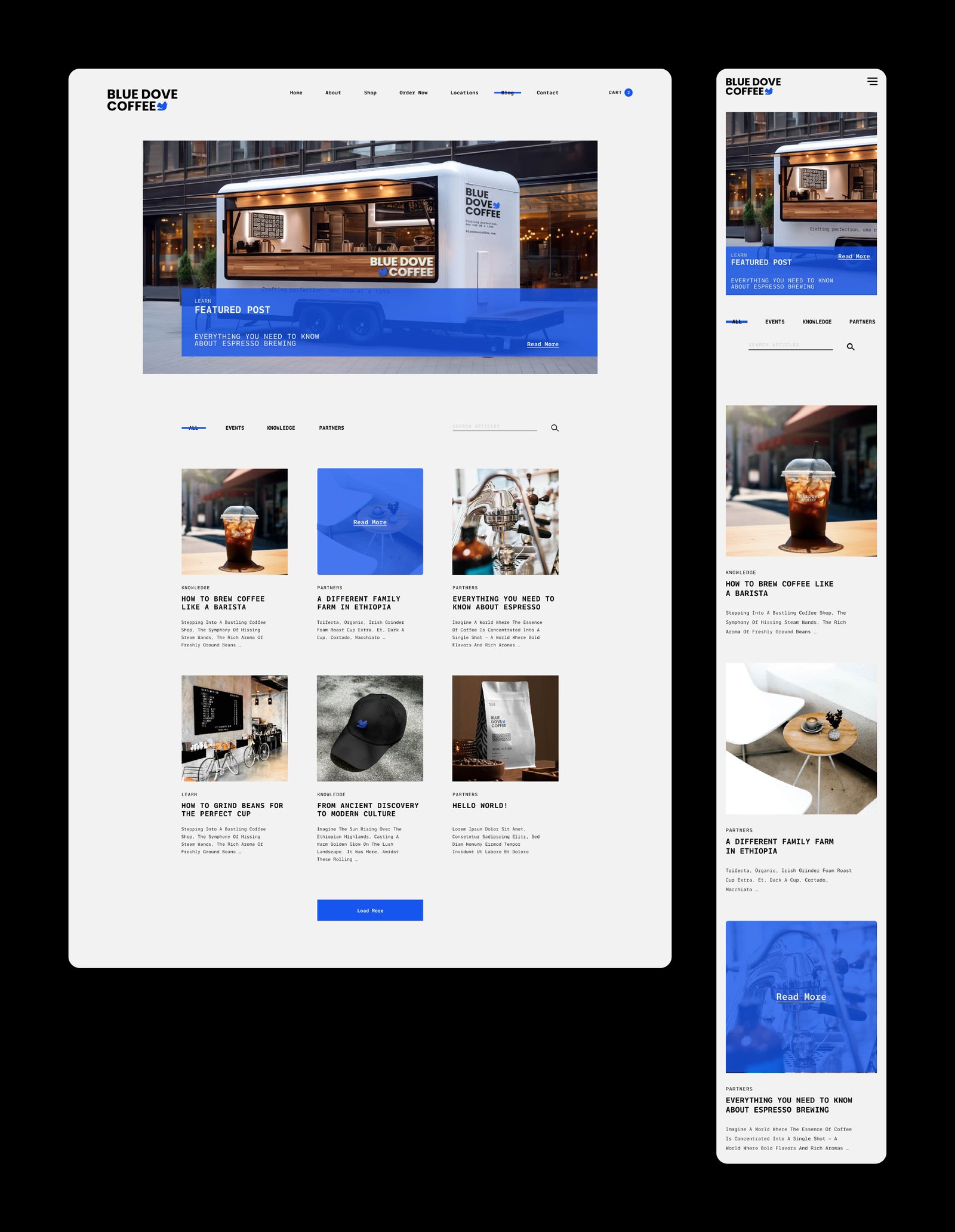 blue dove coffee colorful minimalist website-3